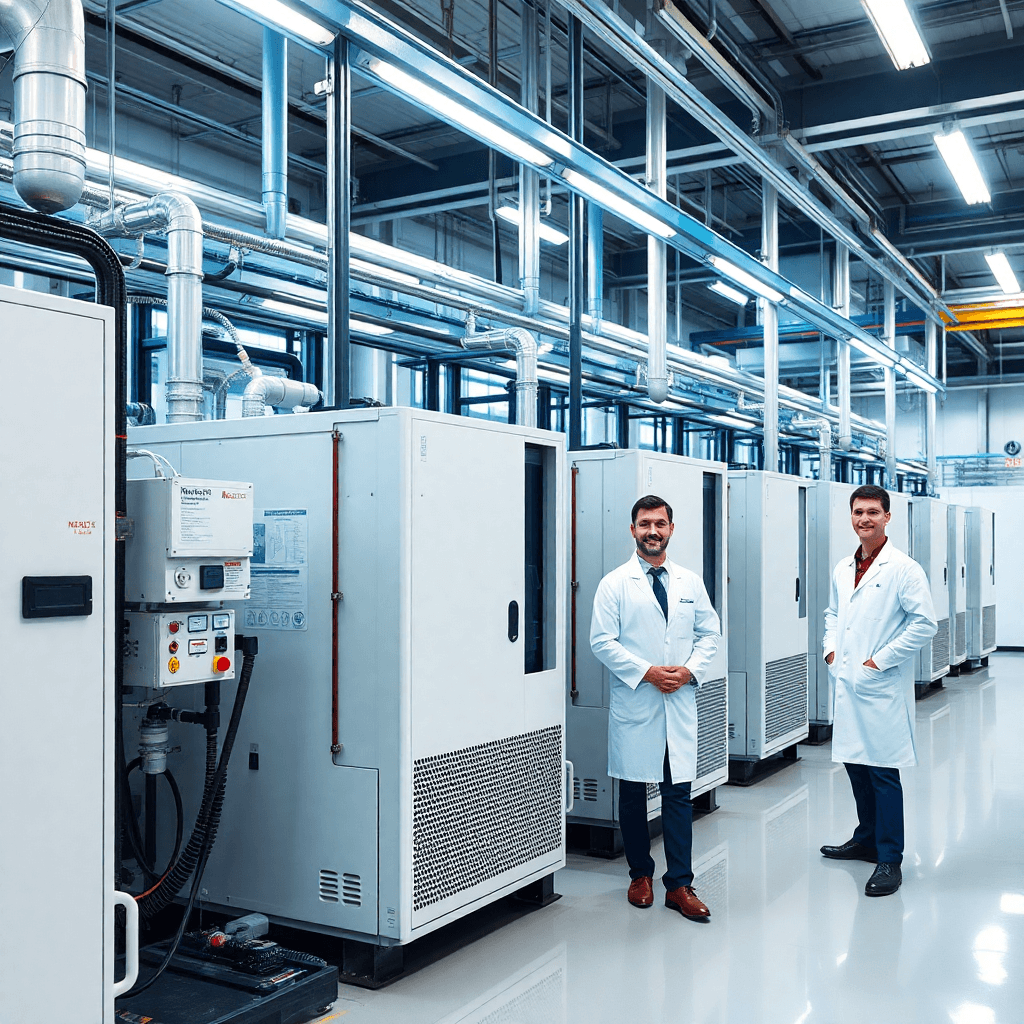 Modern manufacturing facility of refrigeration units